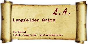 Langfelder Anita névjegykártya